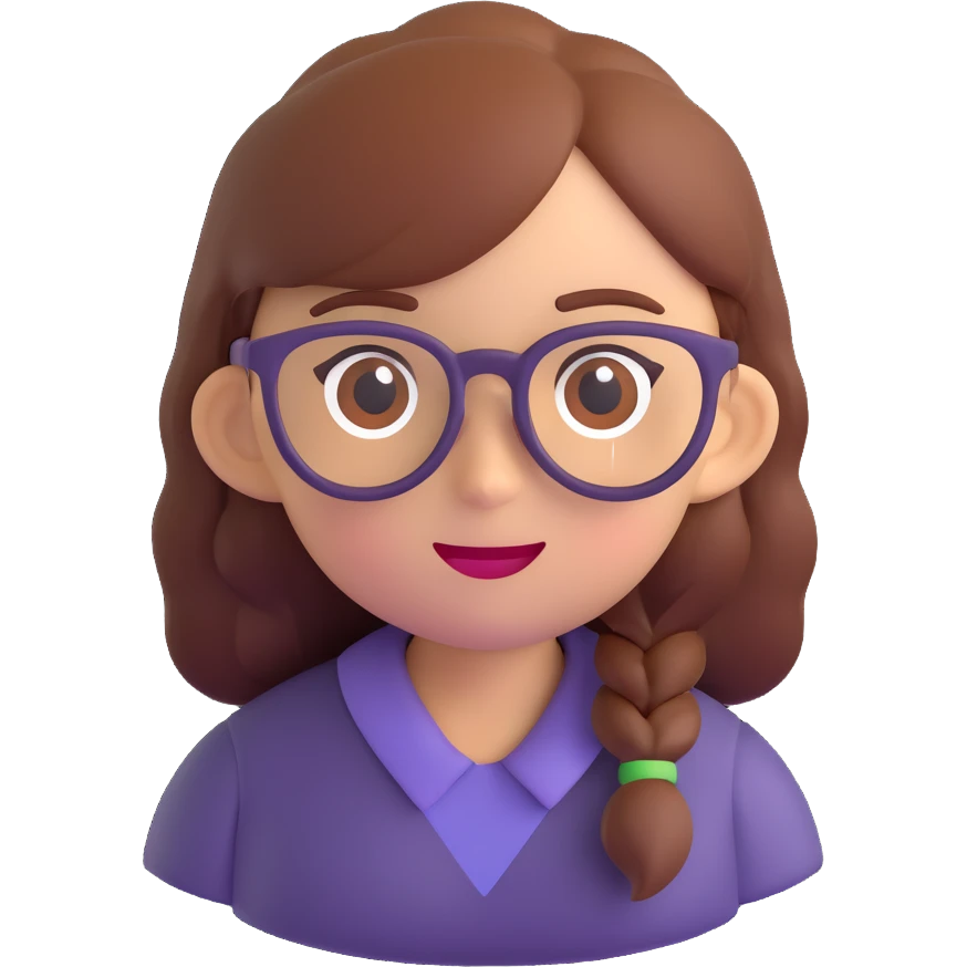 girl with glasses, 3d emoji style emoji