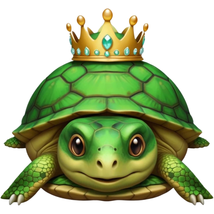 a domestic turtle with a tiara emoji