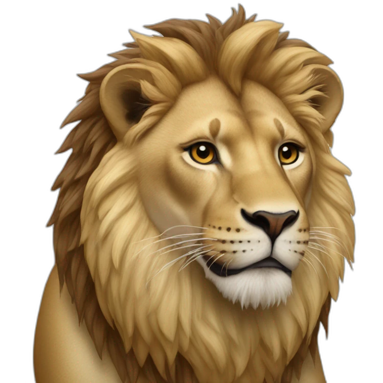Un lion sur un jaguar emoji