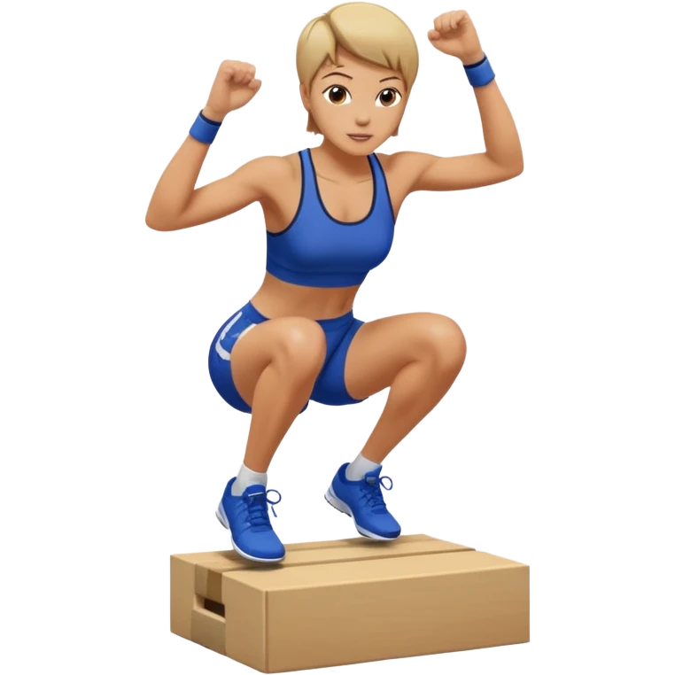 woman doing box jumps emoji