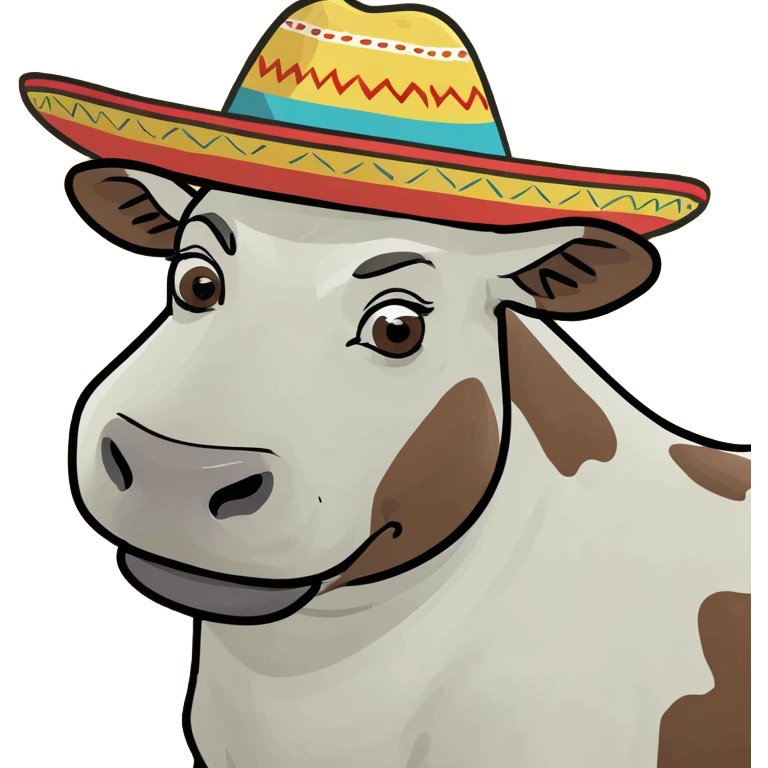vaca con sombrero emoji
