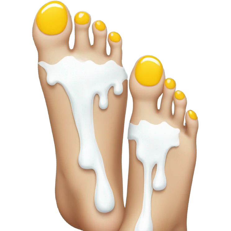 Pretty Feet dripping white paint  emoji