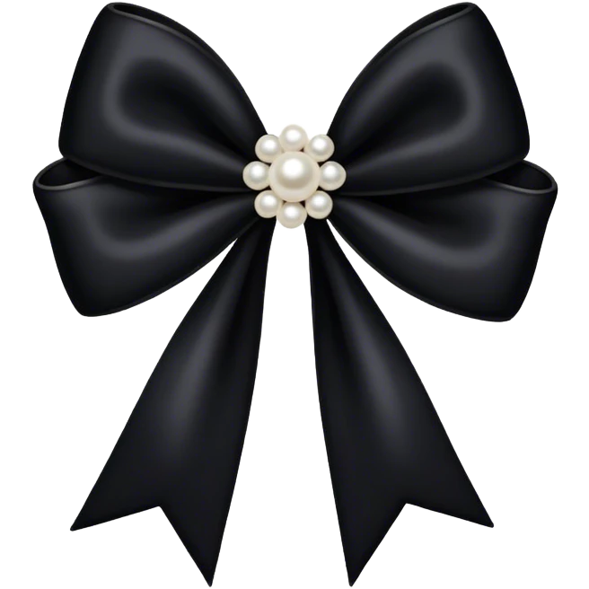 Black velvet and pearls bow  emoji