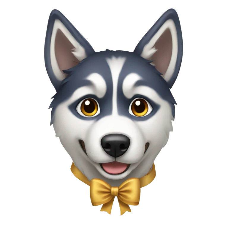 Husky with bow emoji