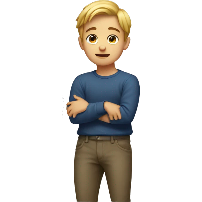 boy touching belly emoji
