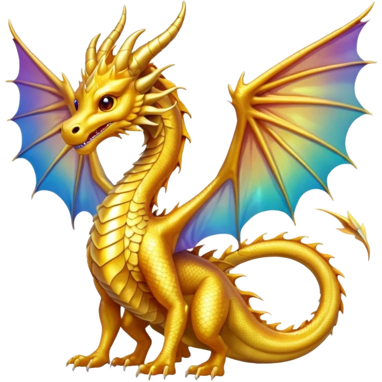 a golden dragon with two legs and two wings and one tail emoji