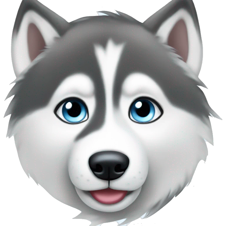 A cute husky with icy blue eyes emoji