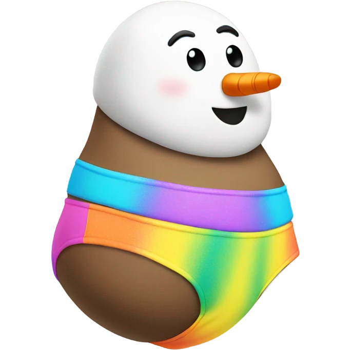 A snowman wearing a bikini  emoji