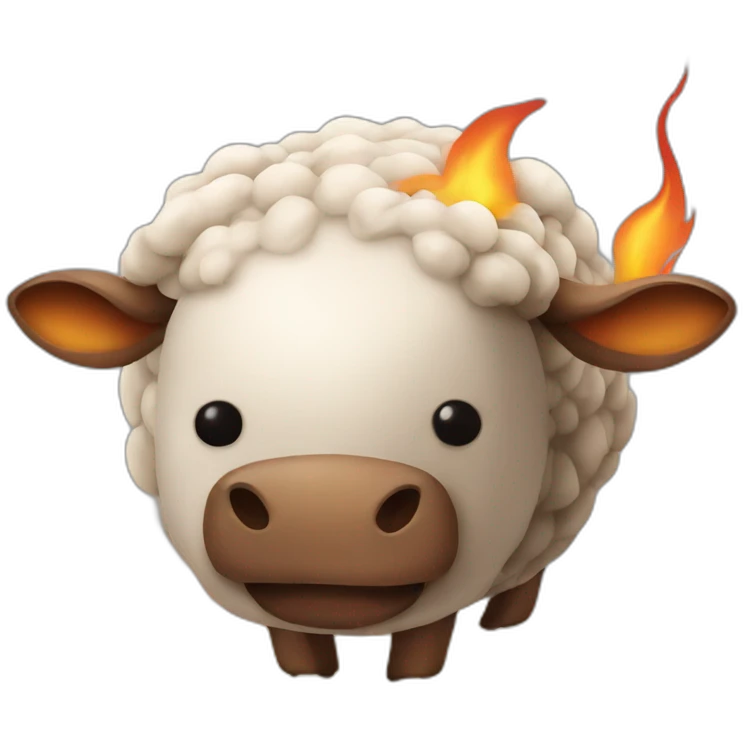 mutton roasted on fire emoji