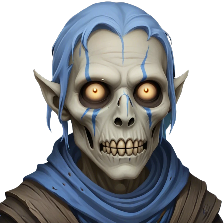 Cinematic Realistic WoW undead civilian Portrait, depicted with decayed yet noble features, his weathered, pallid skin etched with ghostly blue veins and ancient scars. Clad in modest, tattered attire in muted browns and greys that remain consistently rugged, his hollow eyes burn with determined defiance. Rendered with lifelike texture and dramatic natural lighting, high shine, noble and resilient, capturing the stoic spirit of an undead veteran of Azeroth. emoji