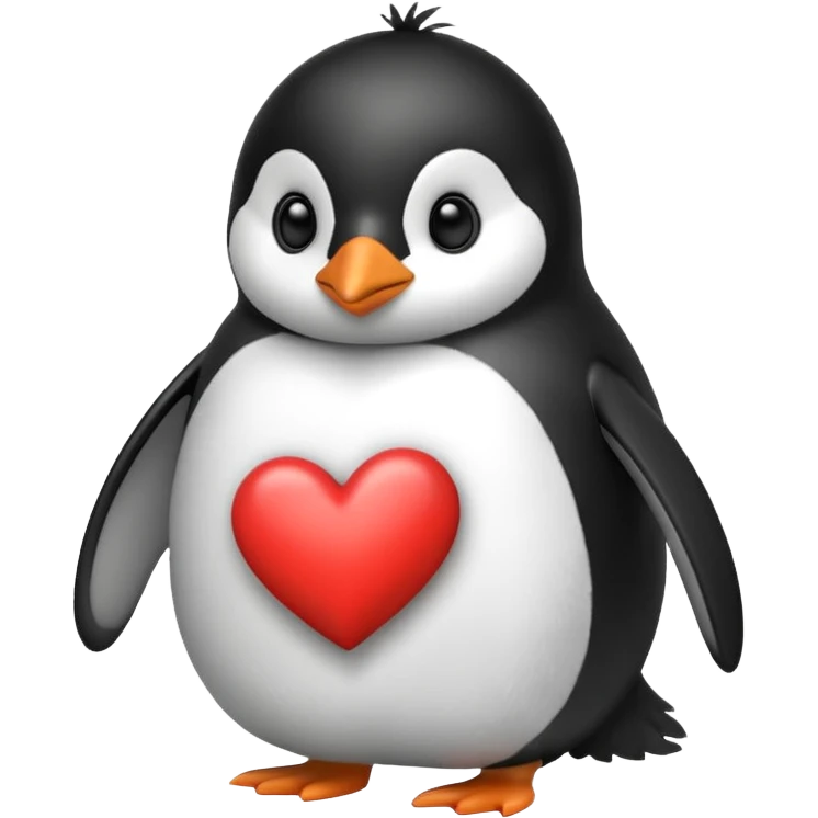 Penguin with a heart emoji