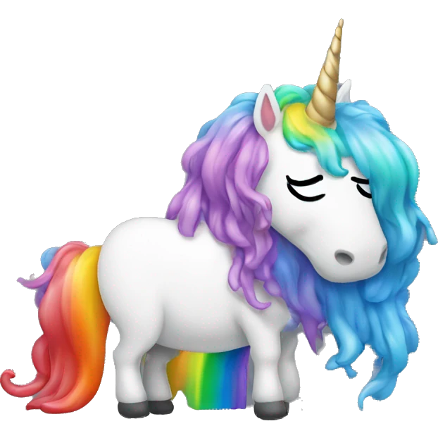 Unicorn vomiting rainbow emoji