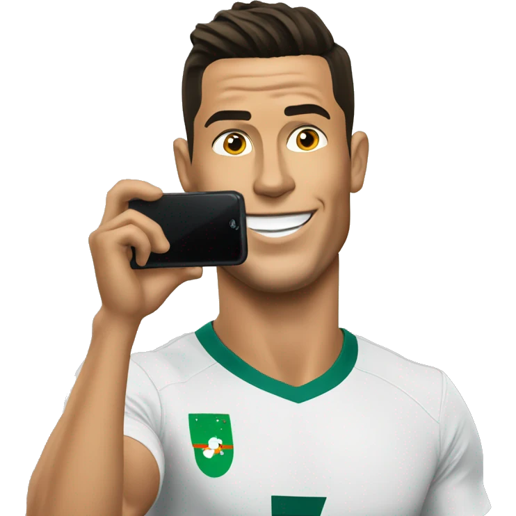 cristiano ronaldo on a phone emoji
