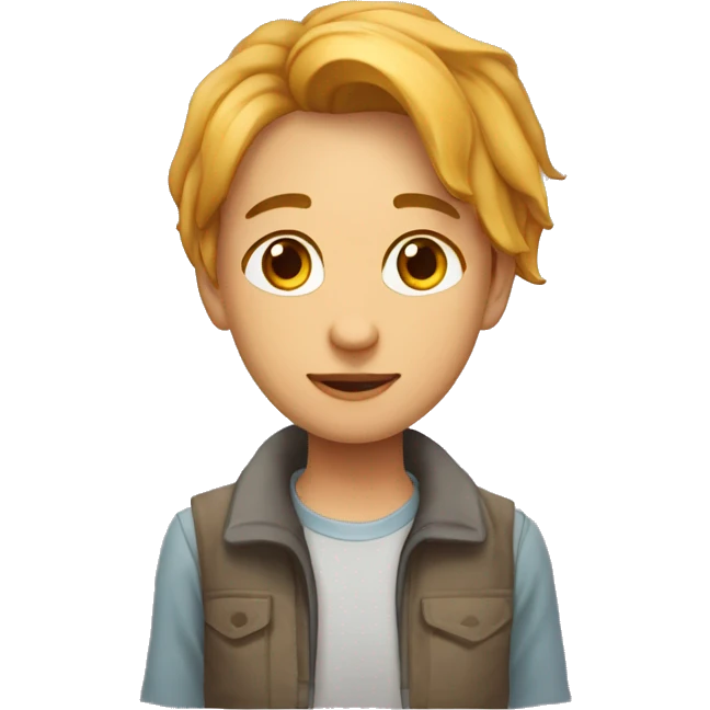 девочка стоит в столовой с подносам еды emoji