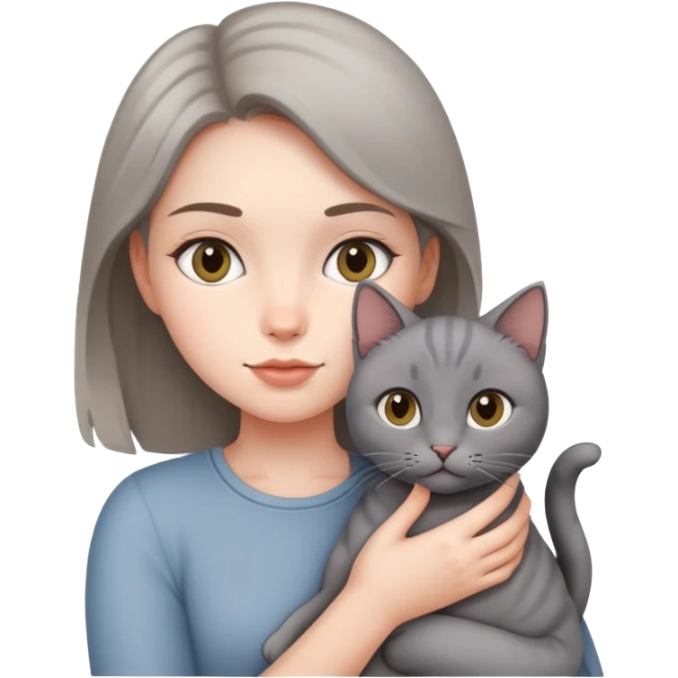 girl with cat in hand  emoji