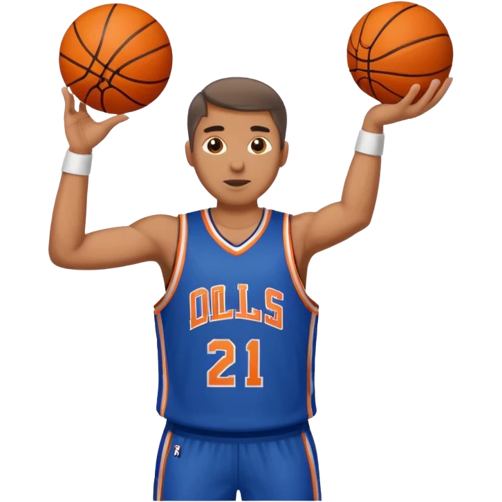 A man with a basketball, shooting it emoji
