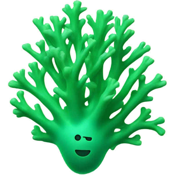 Green Coral with a face emoji