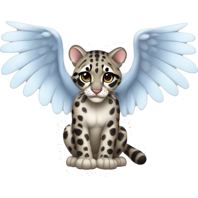 clouded leopard with angel wings emoji