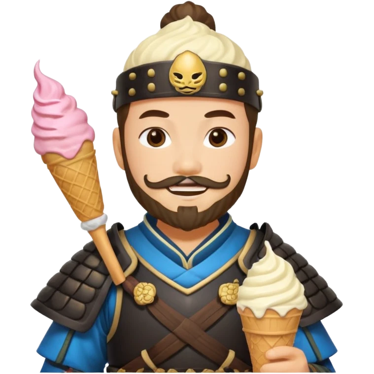 SAMURAI WITH ICE CREAM BEARD GAY emoji