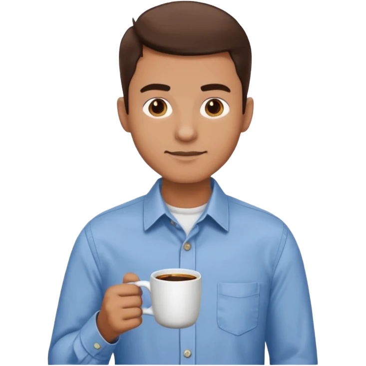 man, hold a cup of coffee emoji