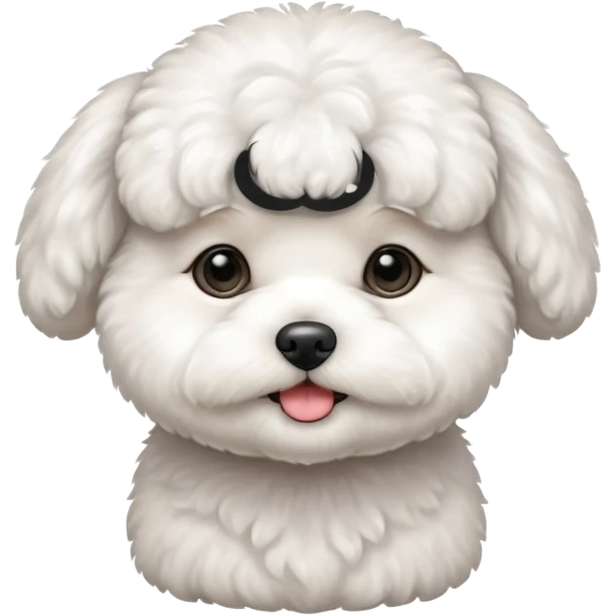 white baby Bichon Frise only face  emoji