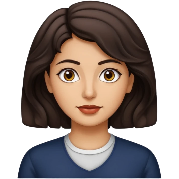 30 yr iranian woman dark brown hair wavy short hair emoji
