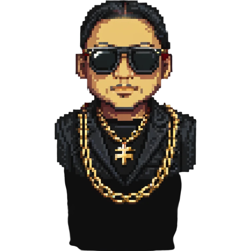 gangster with sunglasses and gold chain emoji