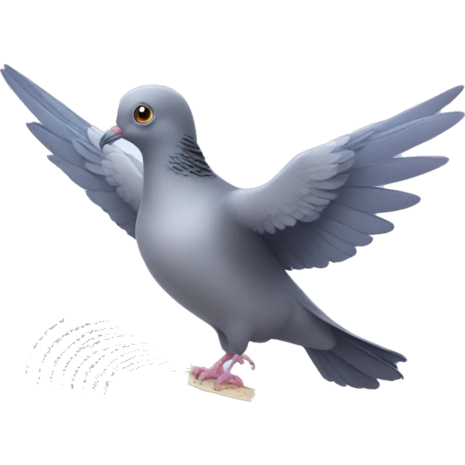 pigeon with magical letter emoji