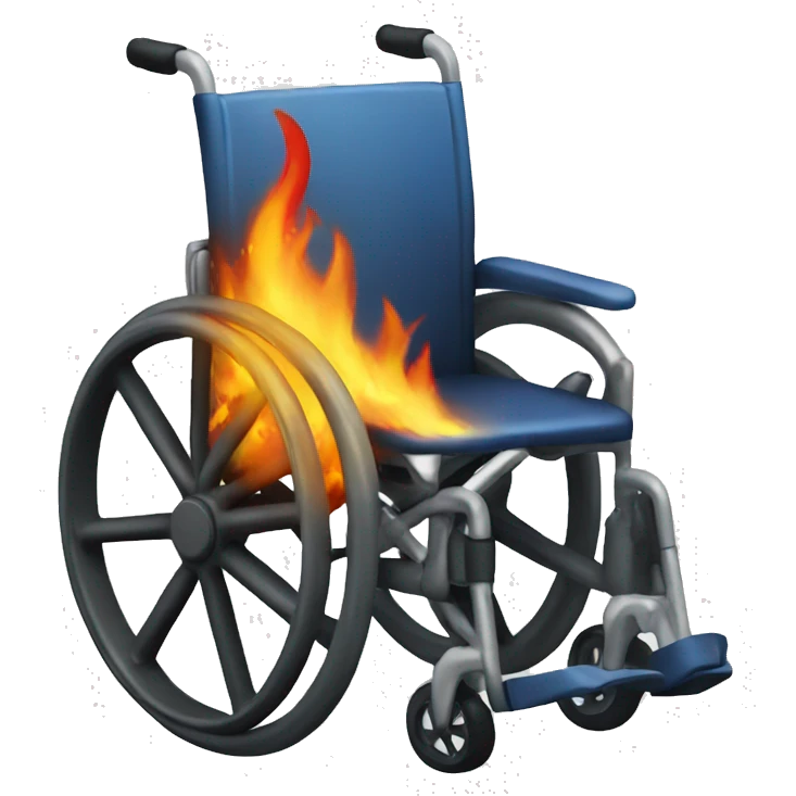 Wheelchair with fire emoji