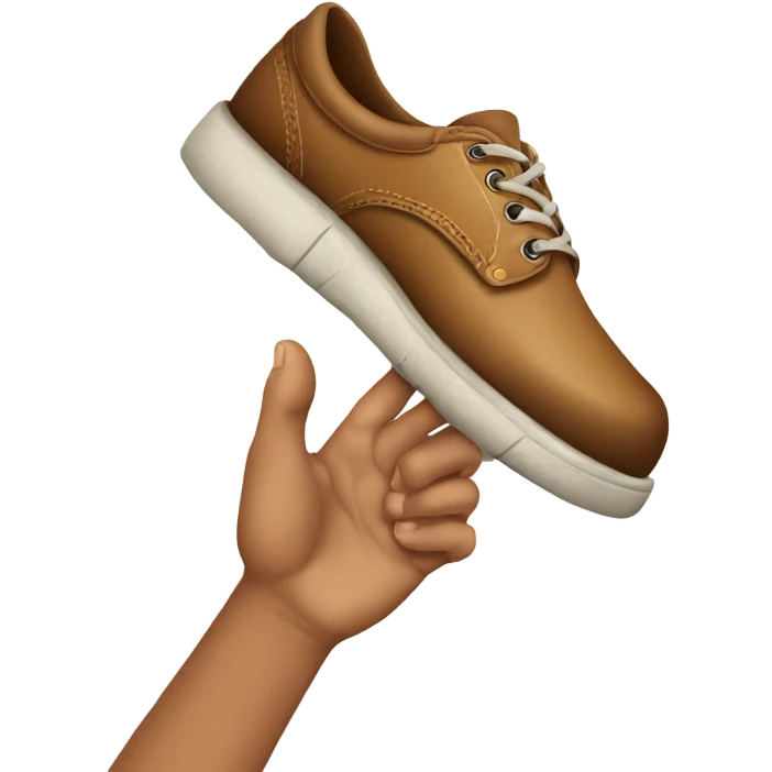 A hand honing a shoe  emoji