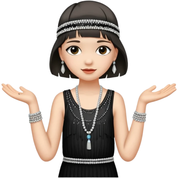A 10-year-old flapper girl. emoji
