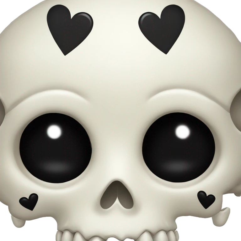 Skull with black heart eyes emoji