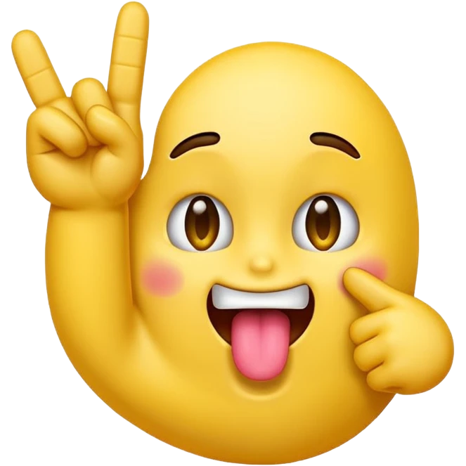 Emoji sticking its tongue out with its middle finger emoji