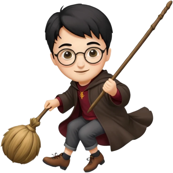 Harry potter riding on a broomstick emoji