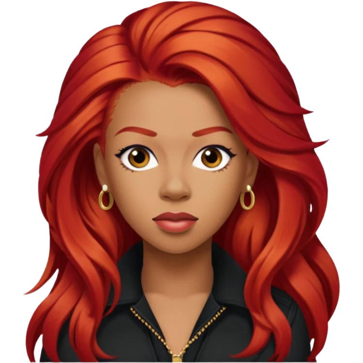 Keyshia Cole with long red hair emoji