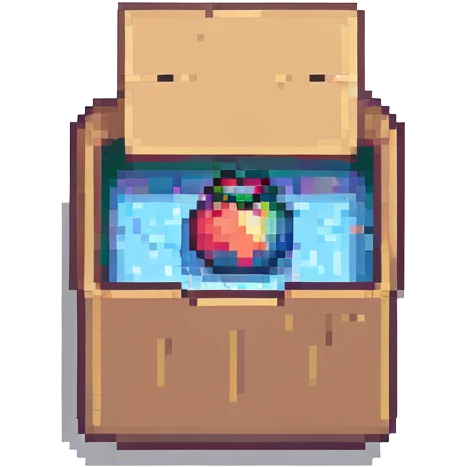 an open box, pixel art style emoji