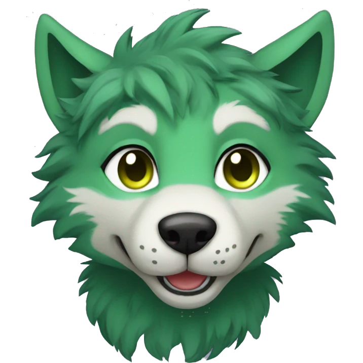 green furry anthro wolf emoji