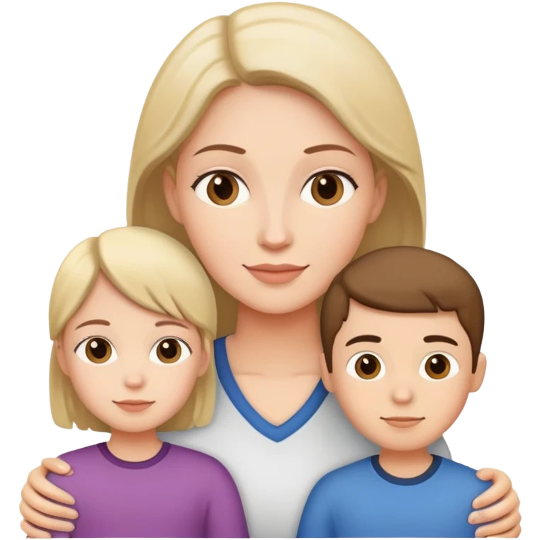 single parent family with two children emoji