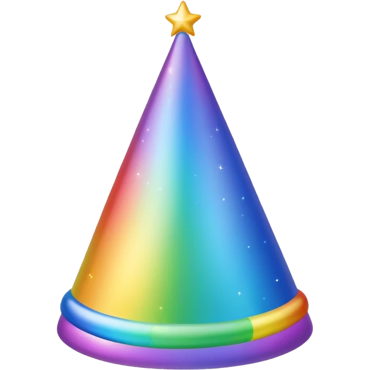 birthday hat, rainbow colors emoji