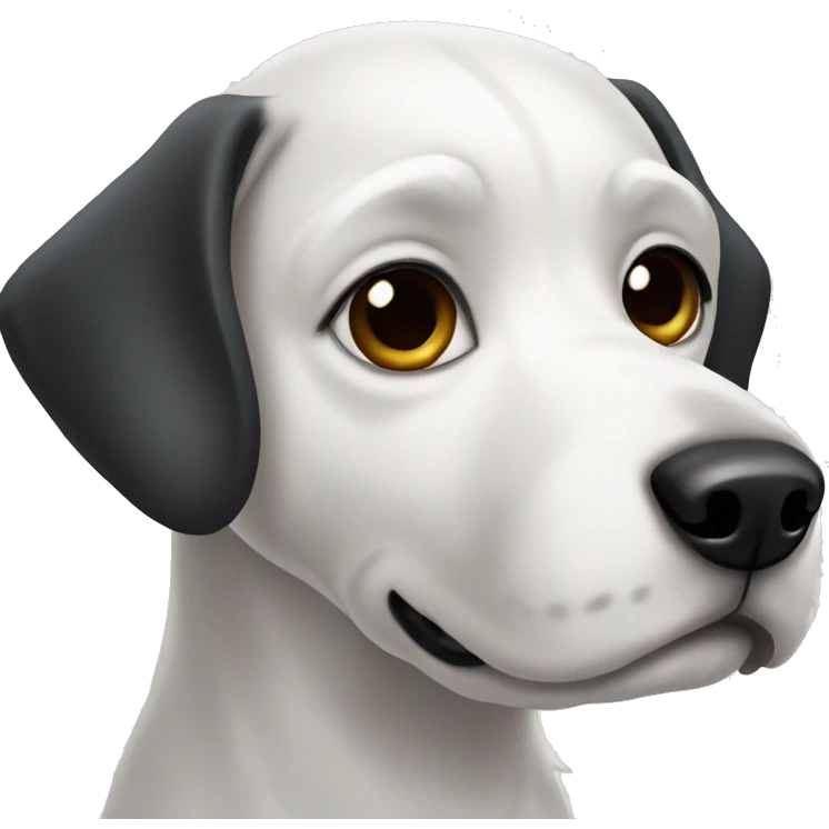 white dog with black eyes emoji