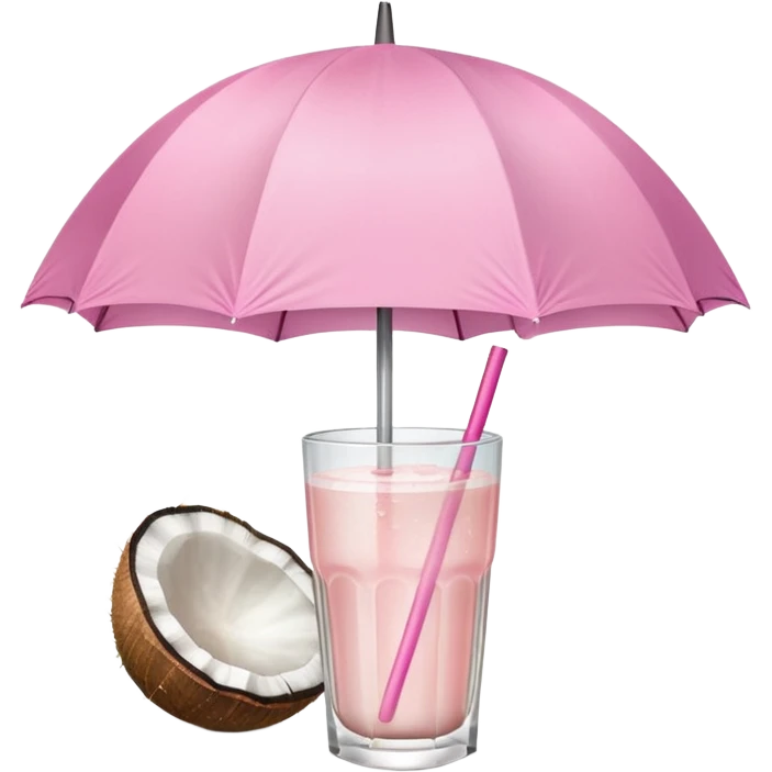 coconut drink with light pink umbrella emoji