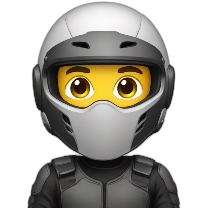 dude wearing motorcycle sport helmet emoji