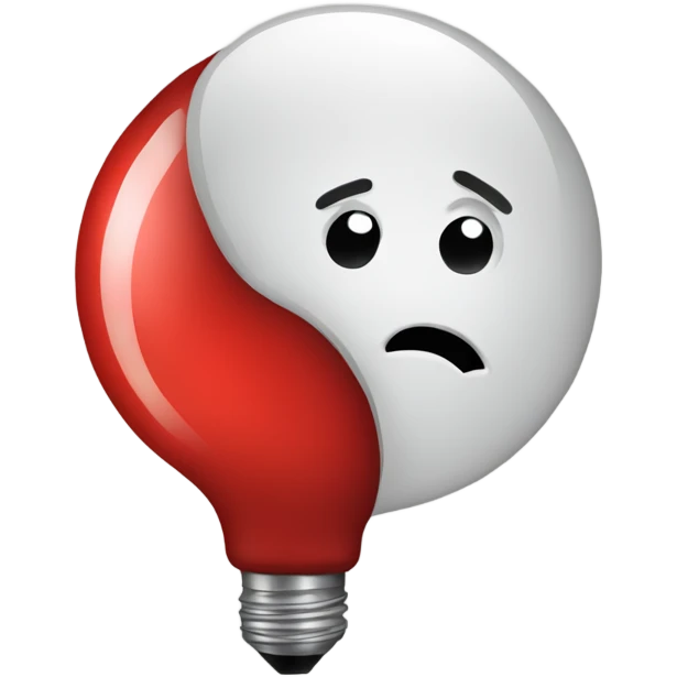 A red bulb bored emoji