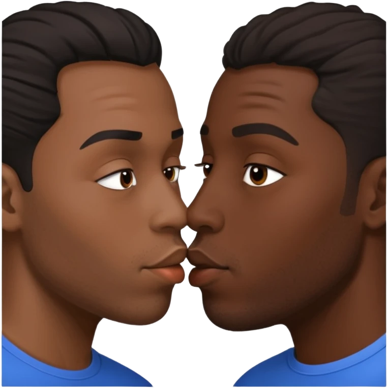 The black guy, kissing a white guy With dark hair emoji