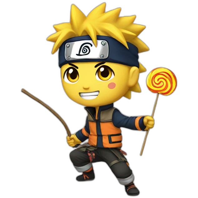 Naruto with lollipop emoji