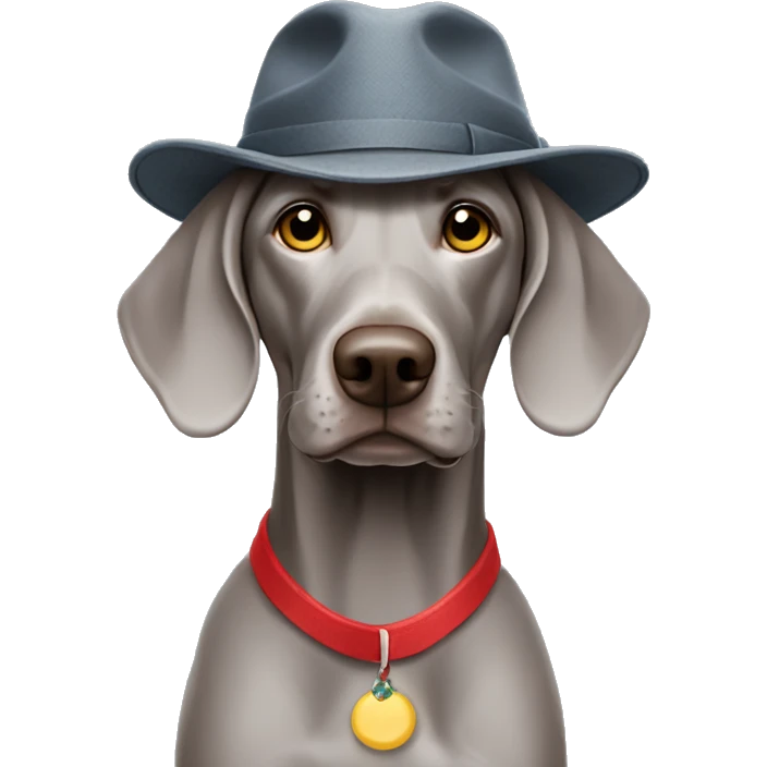 Weimaraner wearing a hat  emoji