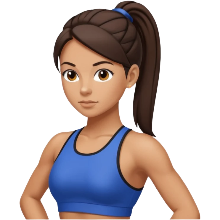 Sporty Spice with dark brown hair ponytail  emoji