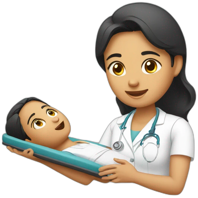 indian female physio treating patients emoji