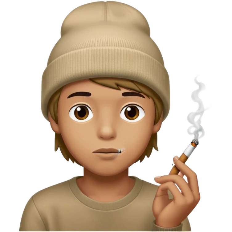 mysterious boy in beanie smoking a blunt emoji