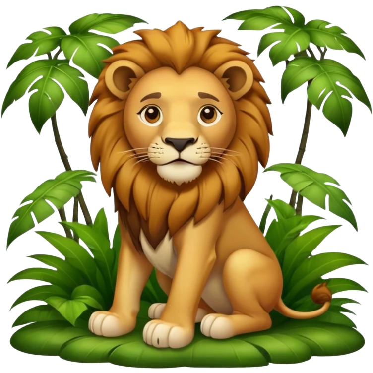 Lion in jungle  emoji